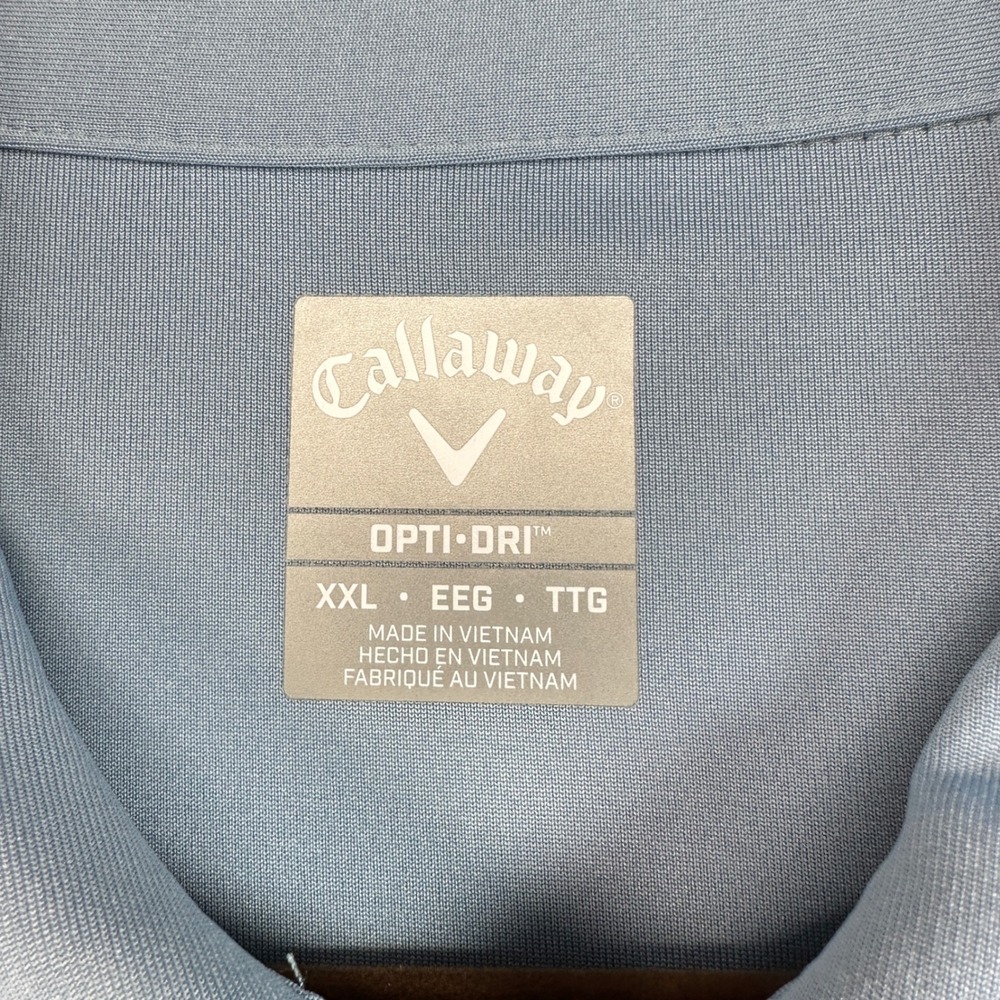 Callaway Golf Polo Mens XXL Blue Opti-Dri Geometric Medallion Short Sleeve Shirt - Picture 4 of 7